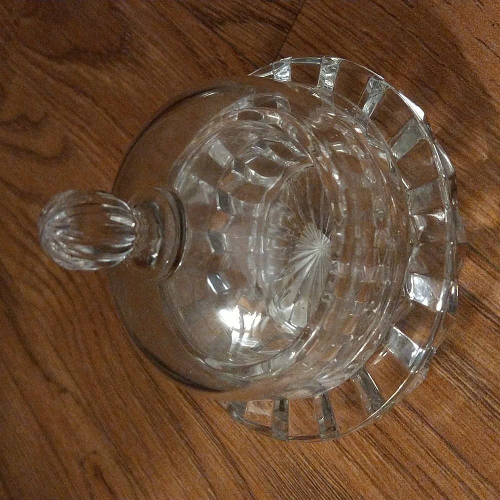 Pair Small Mikasa Covered Butter Dish with Finial